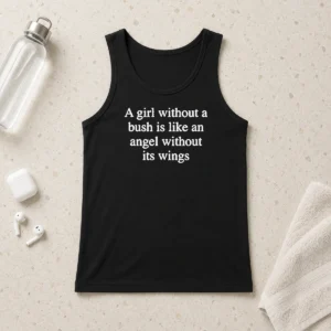 Pretty A Girl Without A Bush Is Like An Angel Without Its Wings Tank Top