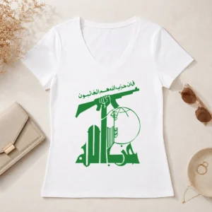 Nice Flag Of Hezbollah V-Neck Shirt