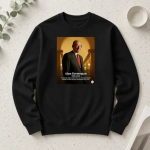 Pretty Alan Greenspan 1926 2026 Economist WHO Steered The US Monetary Policy During His Five Term long sleeve shirt in black