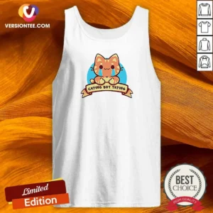 Pretty Crying But Trying Tabby Cat Kitten Emotional Support Mental Health Awareness Tank Top