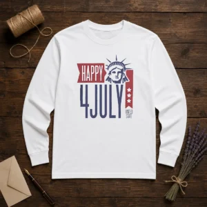 Awesome Happy 4 July Statue Of Liberty United State Long Sleeve Shirt
