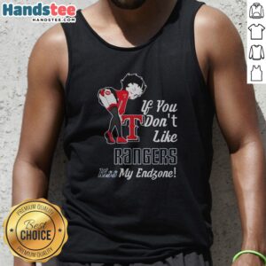 Original BB Bending Over Texas Rangers If You Don'T Like Rangers Kiss My Endzone Tank top on a model