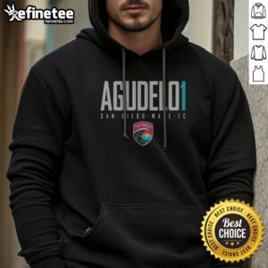 Original San Diego Wave FC Agudelo 1 Soccer Team Sports Apparel NWSL hoodie displayed on a neutral background