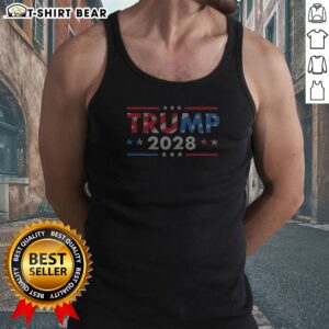 Pretty Trump 2028 Bold Patriotic Flag Stars Stripes Political Fan Art Tank Top