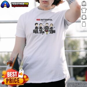 Top Interpol Snoopy Charlie Brown Peanuts NYC Est 1997 Shirt featuring classic Peanuts characters on a comfortable crew neck tee