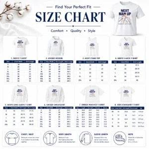 Size chart for Original Next Man Up Oklahoma City Loud City Culture Basketball with measurements in inches and cm