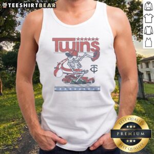 Top Minnesota Twins X Grateful Dead Skeleton Skateboard MLB Graphic Tank top in vibrant colors
