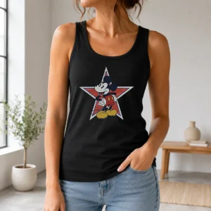 Hot Disney Distressed Mickey Mouse Star Mens Tank Top