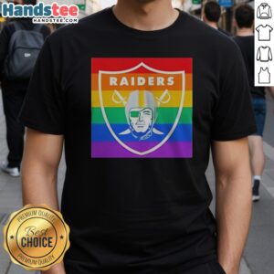 Pretty Las Vegas Raiders Pride Logo NFL Pride Month Theme Football Team Shirt displayed on a neutral background