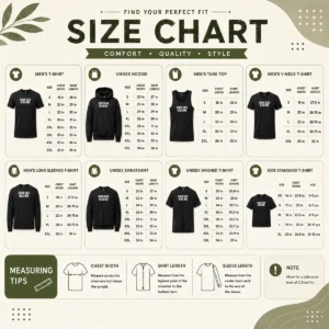 Size chart for Good Save Gas Ride Me showing garment measurements in inches and cm