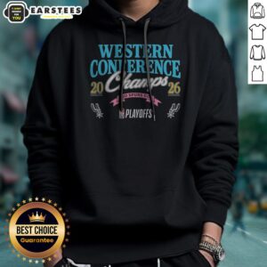 Awesome San Antonio Spurs Western Conference Champs 2026 Go Spurs Go Playoffs hoodie in black with team logo