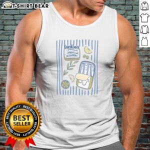 Top Sardines Tin Coastal Mediterranean Seafood Tank top displayed on a neutral background