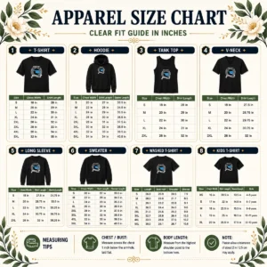 Size chart for Funny Tipton Oklahoma It Is Where My Story Begins Home State Pride with measurements in inches and cm