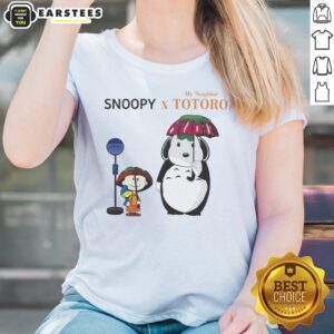 Awesome Snoopy Peanuts Charlie Brown Woodstock My Neighbor Totoro ladies shirt featuring iconic characters