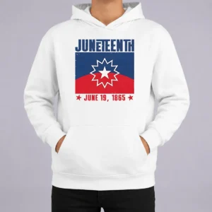 Nice Juneteenth Red White Blue Freedom Flag 1865 Emancipation Day Hoodie