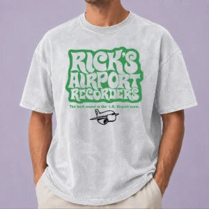 Funny Tom Petty Rick'S Airport Recorders The Best Round Washed T Shirt in soft cotton fabric with faded vintage look