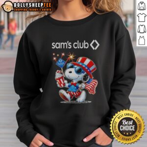 Top Snoopy X Sam'S Club Fourth Of July American 250 Years 1776 2026 Fireworks Sweatshirt featuring vibrant colors and festive graphics.