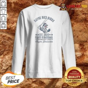 Official Rayne Rice Birds Est 1920 Class D Baseball Louisiana State League Sweatshirt in a comfortable crewneck style