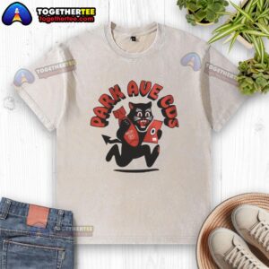 Alt Text: Original Black Cat Park Ave Cos Washed T-Shirt featuring a stylish black cat graphic on a soft, comfortable fabric.
