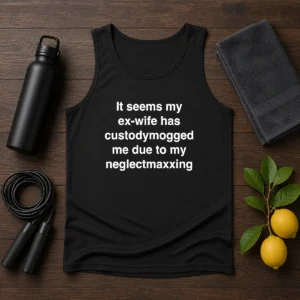 Funny It Seems My Ex Wife Has Custodymogged Me Due To My Neglectmaxxing Text Tank Top