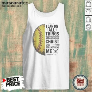 Pretty Baseball I Can Do All Things Through Christ Tank Top