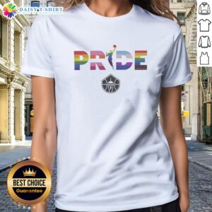 Pretty Seattle Storm 2026 WNBA Pride LGBT Pattern Flag Ladies Shirt featuring vibrant colors and a unique design.