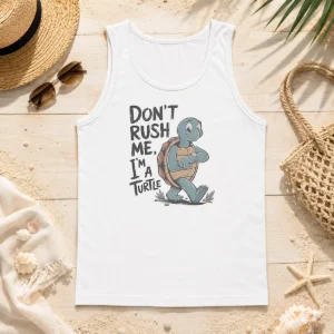 Good Turtle Don'T Rush Me I'M A Turtle Walking With A Wristwatch Funny Animal Tank Top