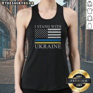 Pretty United States America USA I Stand With Ukraine Tank top showcasing patriotic spirit and support for Ukraine.