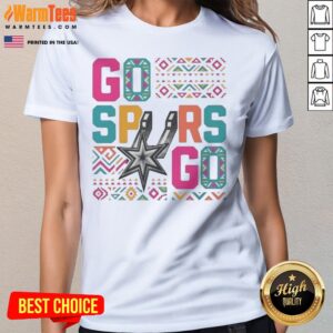 San Antonio Spurs Go Spurs Go Logo Basketball Team NBA Graphic ladies tee displayed in a vibrant setting