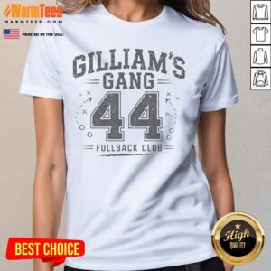 Awesome Gilliam S Gang 44 Fullback Club ladies tee featuring a unique graphic design.