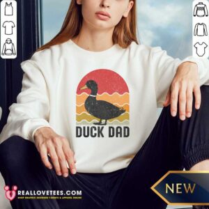 Funny Duck Dad sweatshirt optimized for showcasing unique humor in apparel.