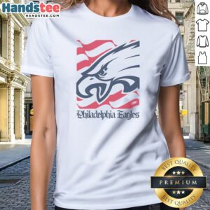 Official Philadelphia Eagles American Heritage Wordmark Ladies Shirt featuring a classic design for female fans.
