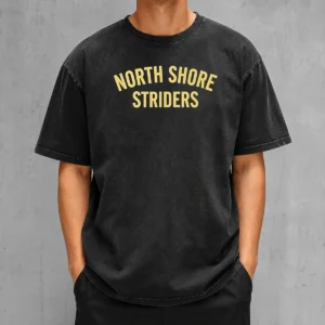 Official North Shore Striders Washed T Shirt in soft cotton with vintage wash and crew neck