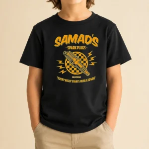 Original Samads Spark Plugs Every Rally Starts With A Spark Kids T-Shirt