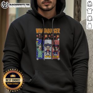 Funny Whataburger Statue Of Liberty And Mickey Mouse USA Patriotic Hoodie featuring a creative USA-themed graphic on a comfortable pullover hoodie