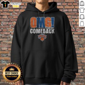 Nice New York Knicks OMG! Comeback Hoodie in vibrant blue with bold Knicks logo and comeback text