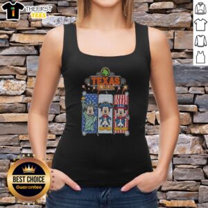 Pretty Texas Roadhouse Mickey Mouse Statue Of Liberty USA Independence Day Tank top featuring patriotic graphic on a sleeveless garment