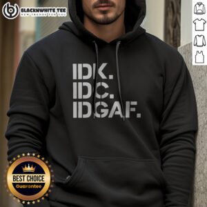 Premium Real Housewives Of Atlanta IDK IDC IDGAF Hoodie in a cozy setting, perfect for fans of the show.