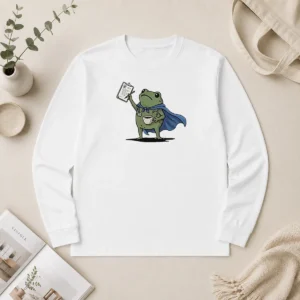 Funny Doctor Frog We Chart At Dawn Medical Professional Nursing Long Sleeve Shirt
