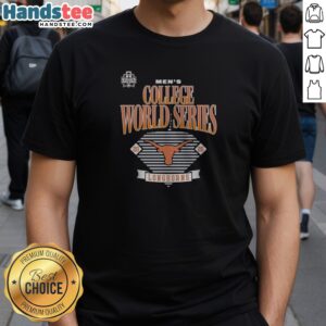 Original Texas Longhorns 2026 Men'S College World Series Omaha NCAA Baseball Logo Team Shirt displayed on a clean background