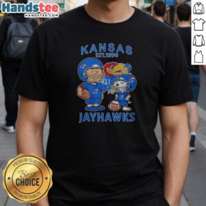 Pretty The Peanuts Kansas Jayhawks Football Est 1890 Shirt featuring classic football design on a comfortable cotton tee