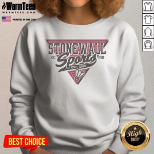 Top Stonewall Sports KC MO Est 2019 Badminton Logo sweatshirt featuring a vibrant logo design.