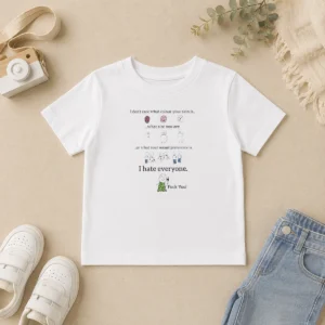 Funny I Don'T Care What Colour Your Skin Is I Hate Everyone Kids T-Shirt