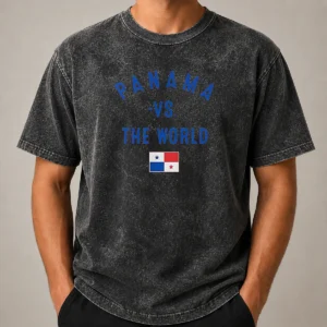 Pretty Panama Vs The World Soccer Flag Washed T Shirt featuring a soft, worn-in look with vibrant flag graphics