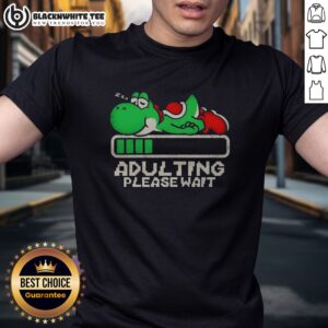 Hot Yoshi Super Adulting Please Wait Loading Shirt featuring a playful graphic on a comfortable casual tee