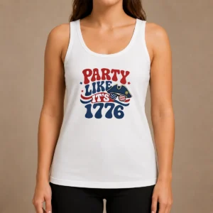 Nice Party Like It Is 1776 American Flag Sunglasses Revolutionary War Patriot Tank Top