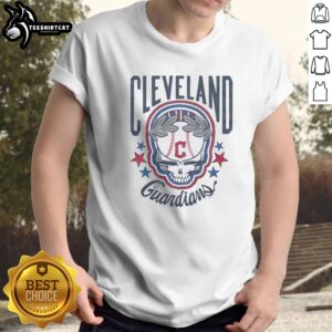 Good Cleveland Guardians X Grateful Dead Skull MLB Graphic Shirt featuring vibrant colors and iconic graphics.