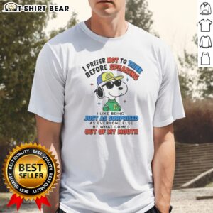 Awesome Peanuts I Prefer Not To Think Before Speaking Joe Cool Snoopy Shirt featuring a playful Snoopy graphic.