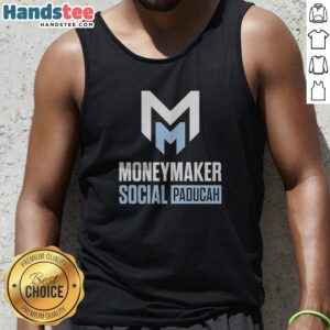 Official Moneymaker Social Paducah Logo Tank top featuring a vibrant design and comfortable fit.
