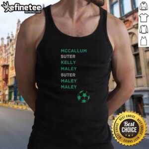 Official Mccallum Suter Kelly And Maley Football tank top featuring vibrant colors and unique design.